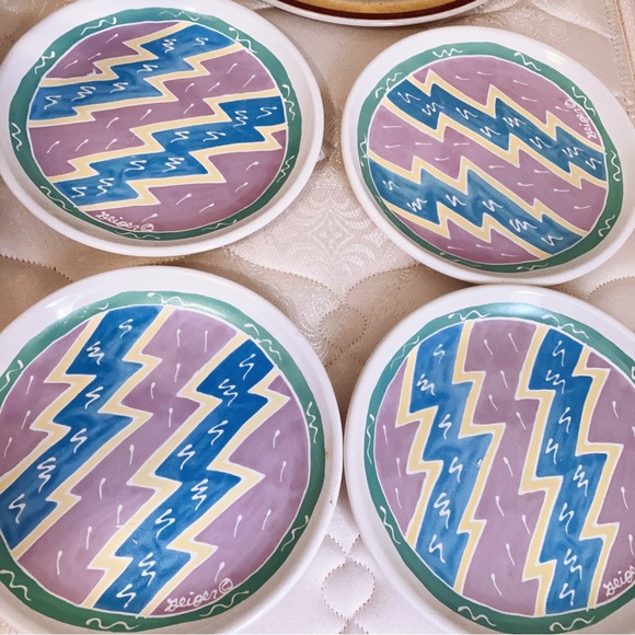 Set of 4 Art Salad Dishes Chaleur Designed by Judith Geiger 1987 - Picture 3 of 6